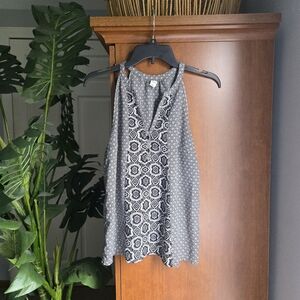 Old Navy Black and White Patterned Tank Top